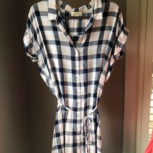 Cloth & Stone Check Shirt dress